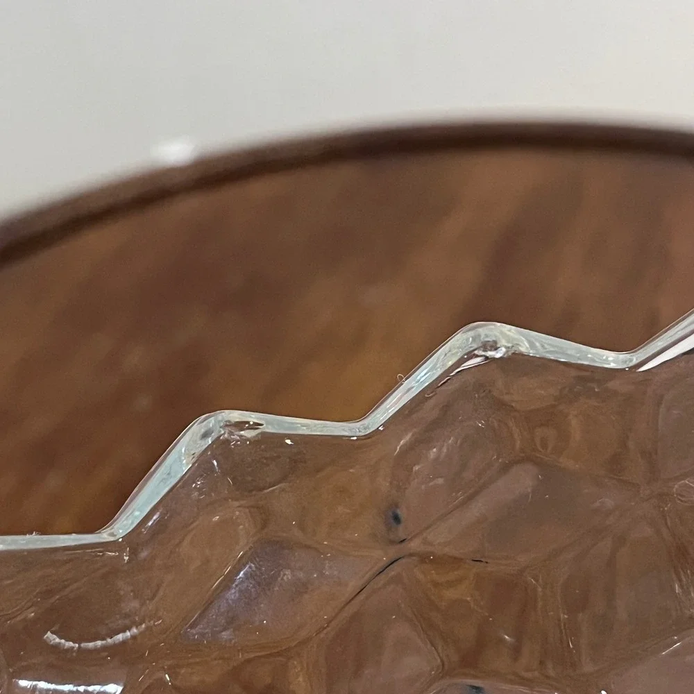 Vtg HOMCO Cubist Fairy Lamp Base Clear Glass Diamond Pattern Replacement Part